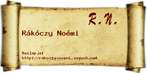 Rákóczy Noémi névjegykártya